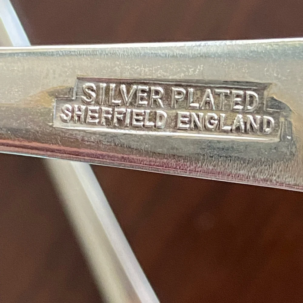 Vintage Sheffield England Silver Plated Bon Berry Serving Salad Set Spoons